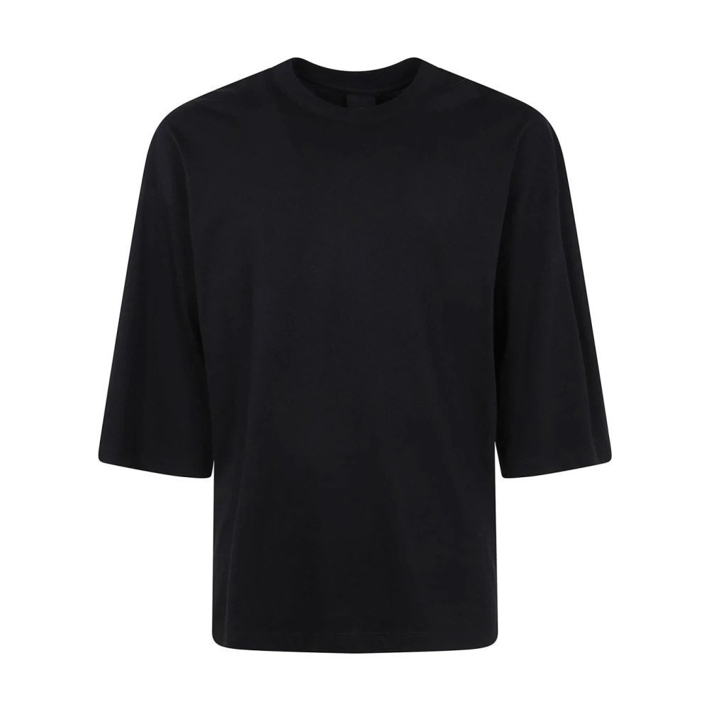 Thom Krom Zwart Drop Schouder Tonal Stiksels T-shirt Black Heren