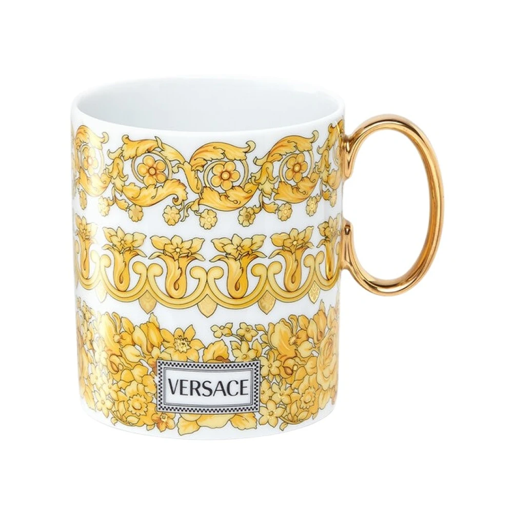 Versace Handvat Glas Beker Yellow Unisex