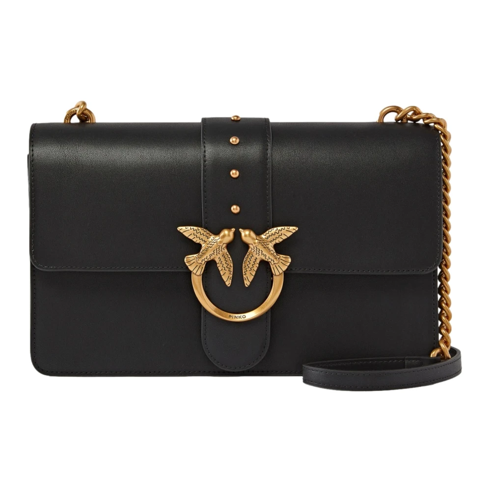 Pinko Kvinno Svart Väskor Dam, One Size, Läder, Love One Classic Läder Väska