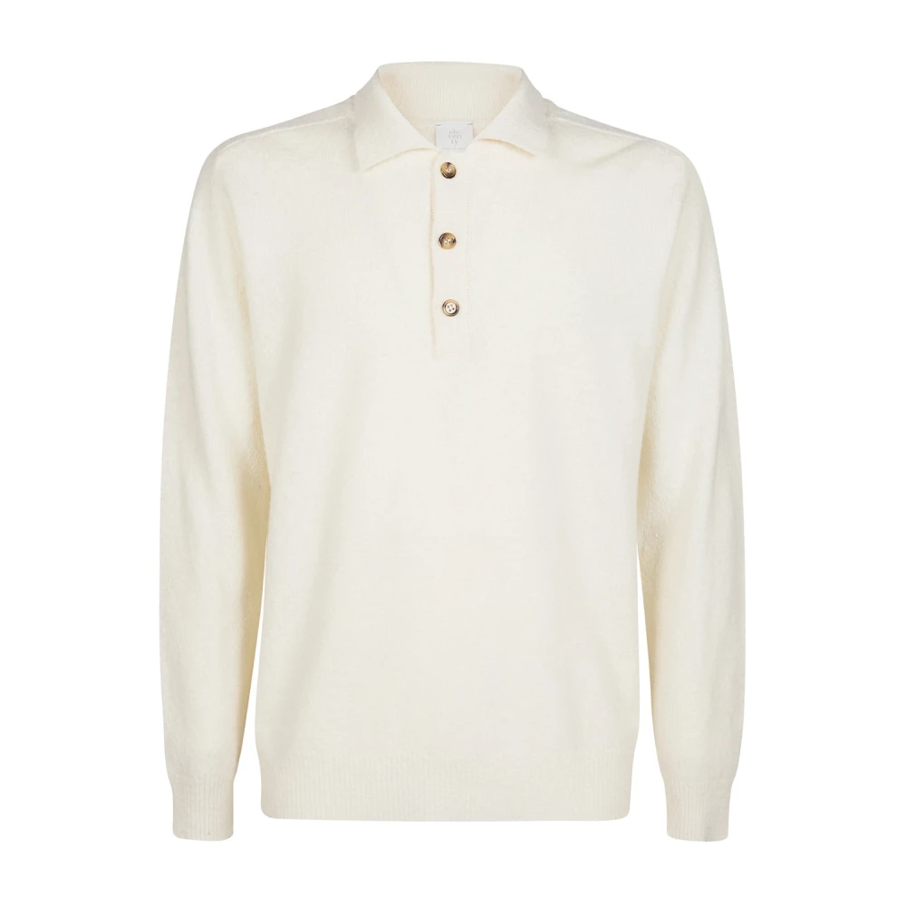 Eleventy Men's Beige Cashmere Polo Shirt