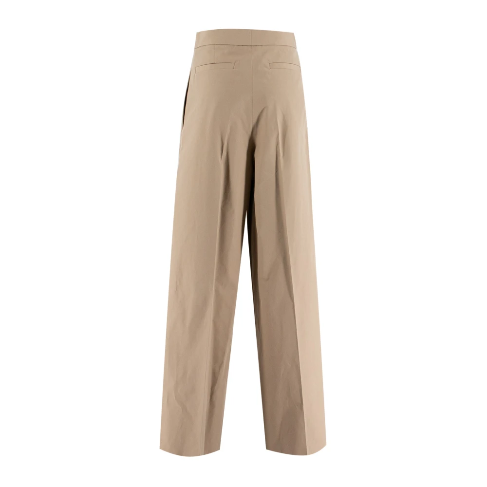 Fabiana Filippi Hoge taille katoenen broek met plooien Beige Dames