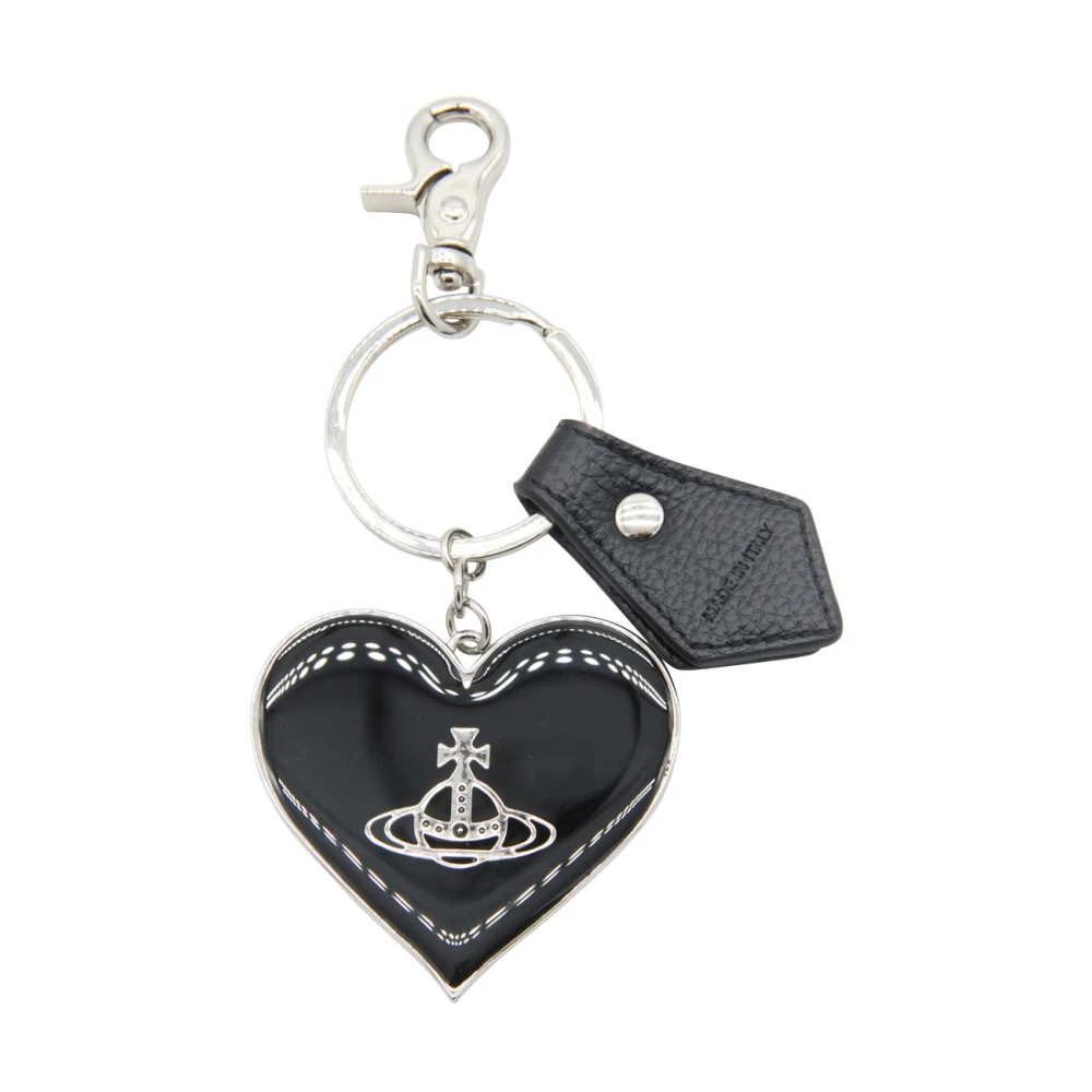 Vivienne Westwood Zwarte sleutelhangers met bedels en logo Black Unisex