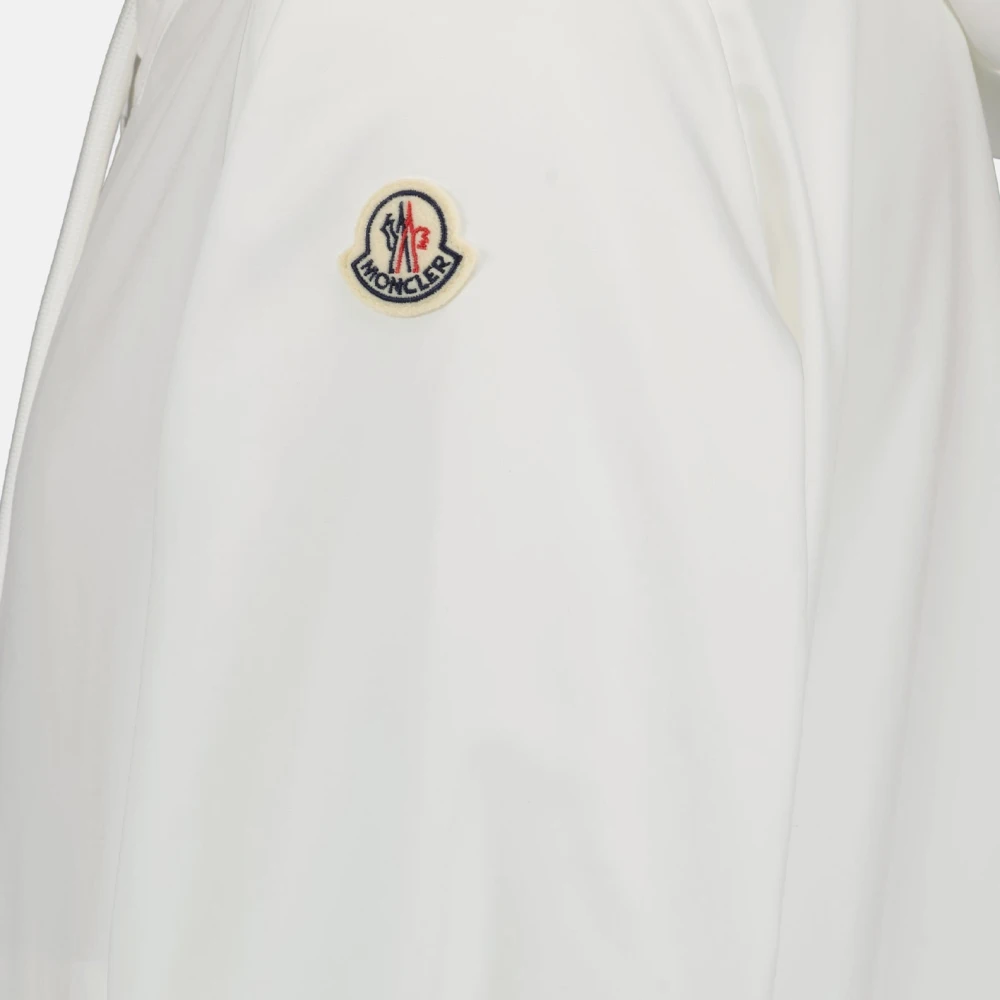 Moncler Nylon Zip-Through Hoodie White Heren