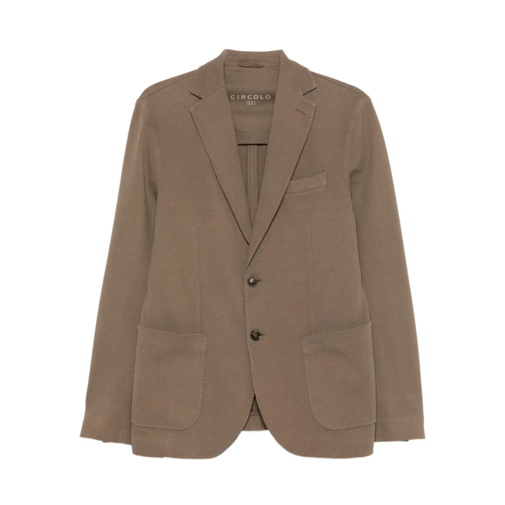 Circolo 1901 Men's Brown Patch-Pocket Jacket - Blazers - 2XL - Jackets