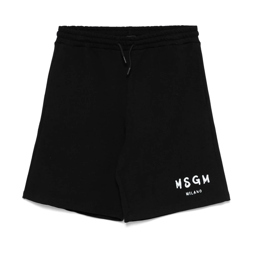 Msgm Boys Black Bermuda Shorts - Shorts - 10 Y - Kids