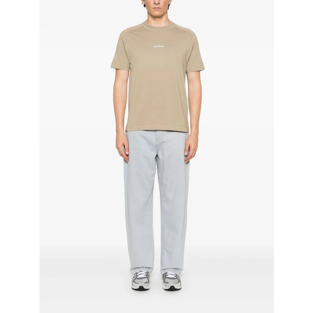 Stone Island Casual Katoenen T-Shirt Beige Heren