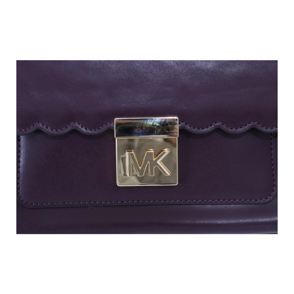 Michael Kors Elegante leren schoudertas met magneetsluiting Purple Dames