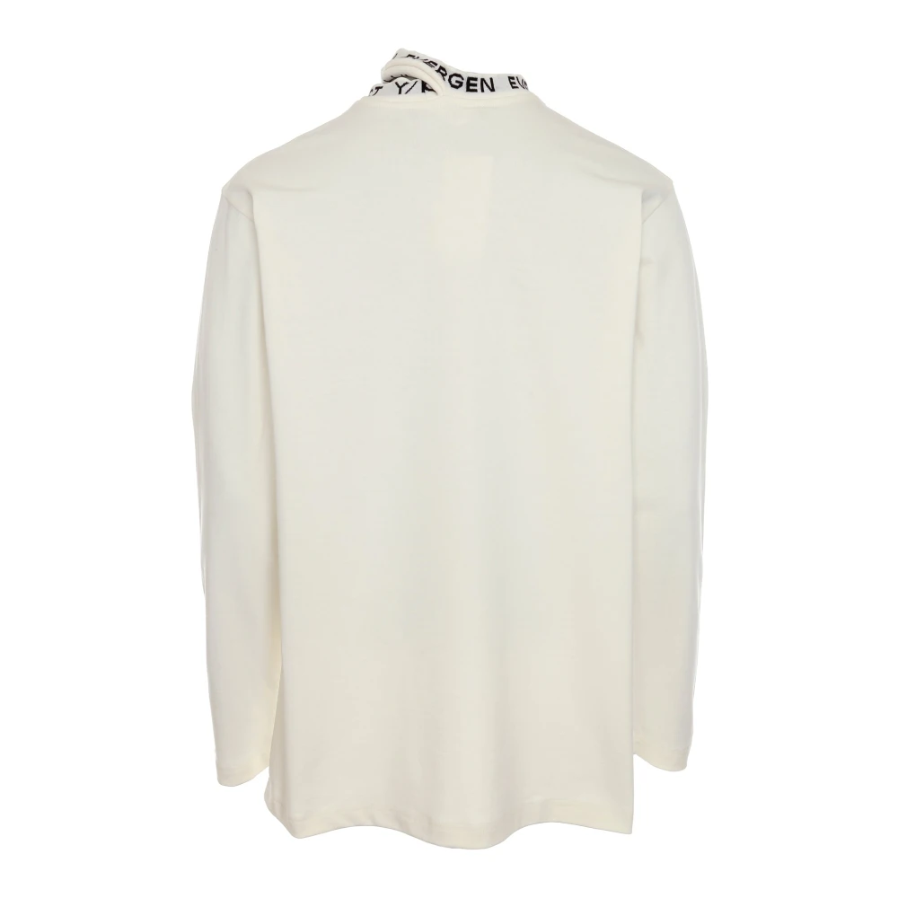 Y Project Geribbelde Kraag Longsleeve Top Beige Heren