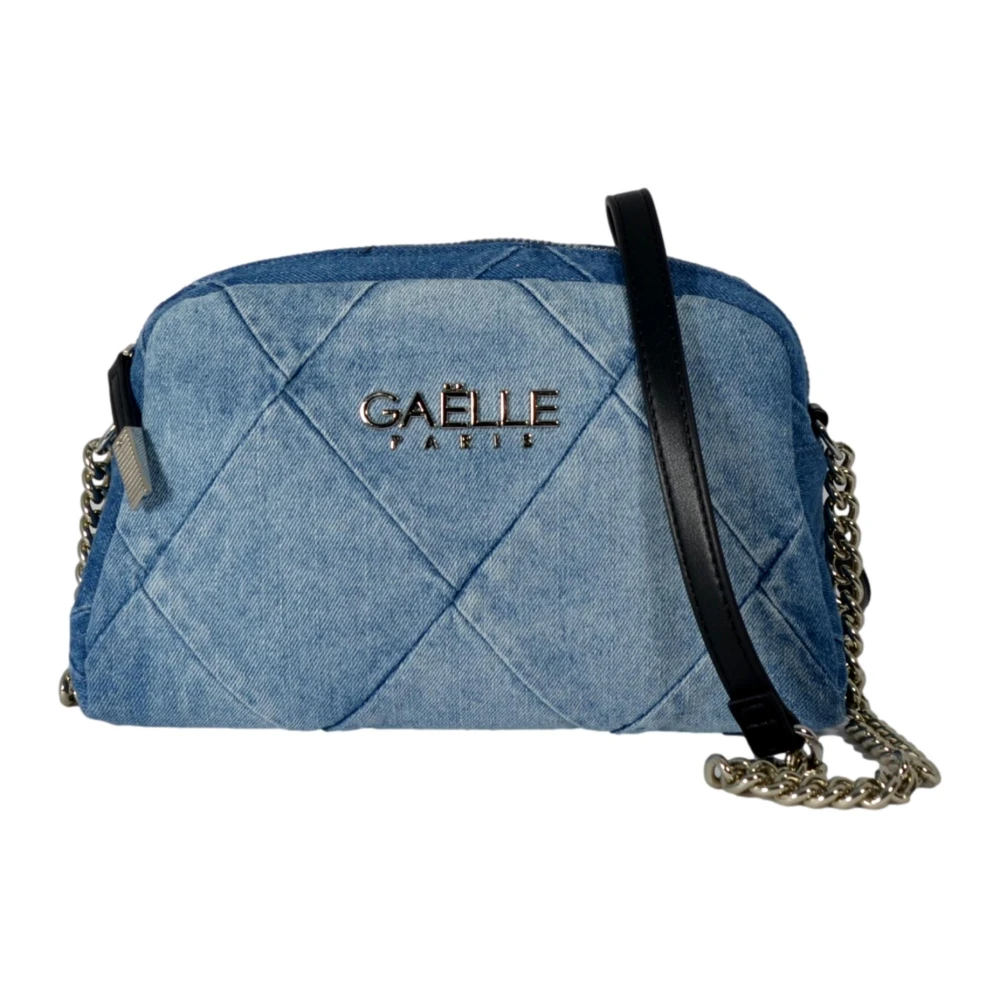 Gaëlle Paris Denim Camera Tas met Metalen Logo Blue Dames