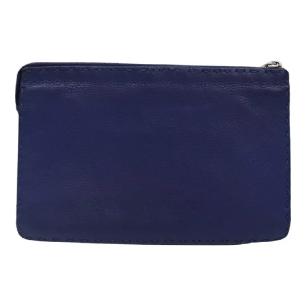 Fendi Vintage Pre-owned Leather clutches Blue Dames