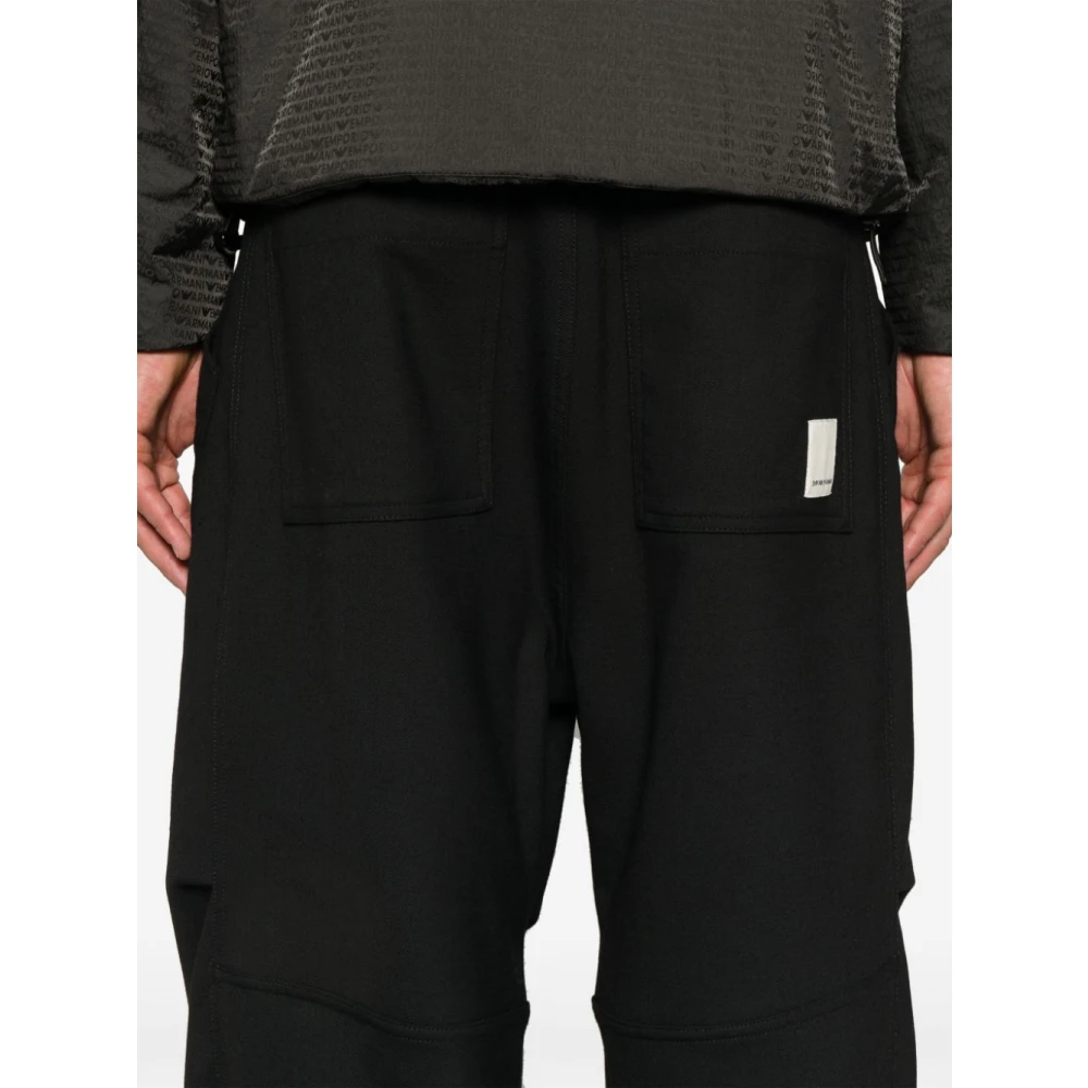 Emporio Armani Zwarte Wijde Pijp Broek Black Heren