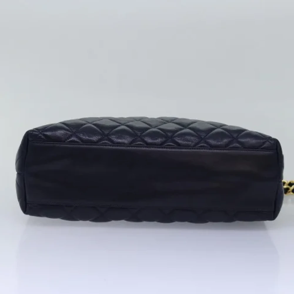 Chanel Vintage Pre-owned Leather chanel-bags Blue Dames