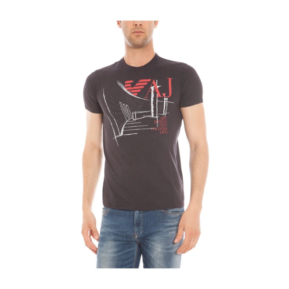 Armani Jeans Brown T-Shirts, Male, 2XL, Casual Sweatshirt