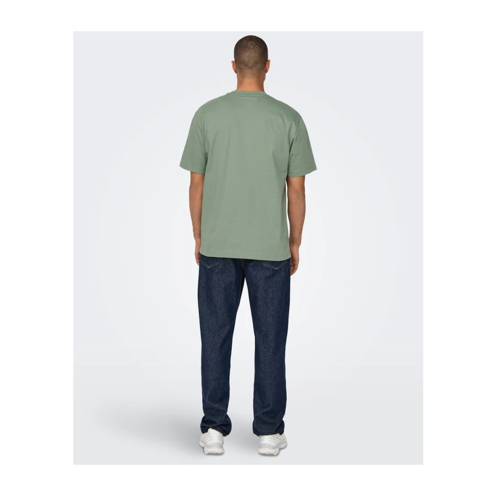 Only & Sons Oversized Katoenen T-Shirt Green Heren