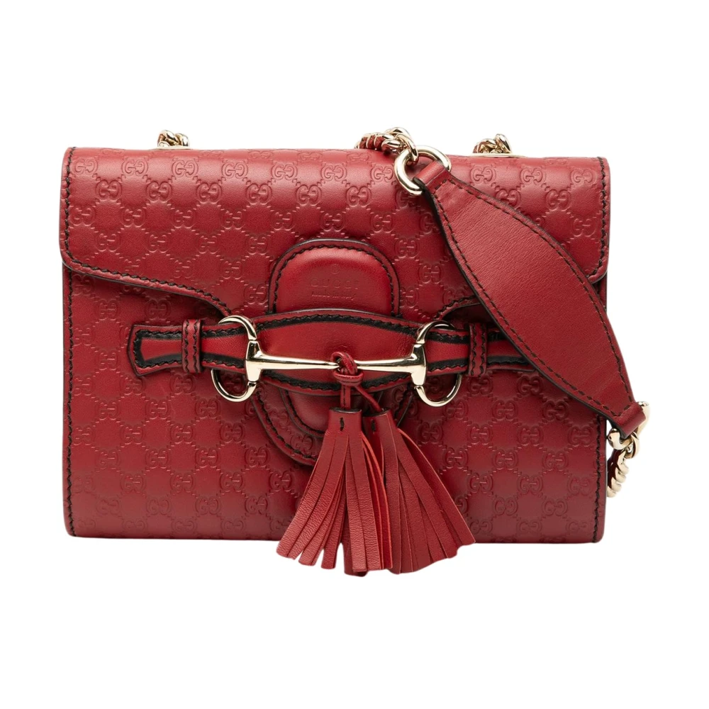 Gucci Vintage Women's Red Pre-Owned Chain Shoulder Bag