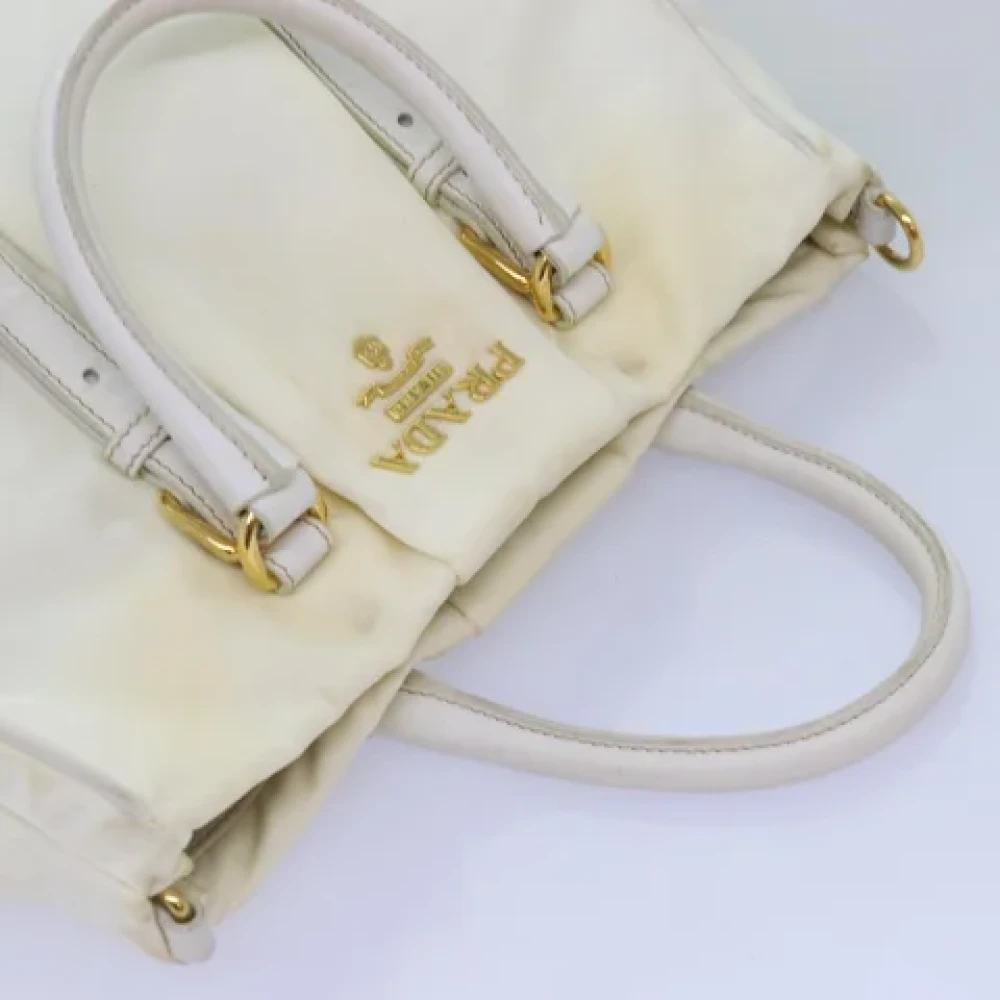 Prada Vintage Pre-owned Nylon handbags White Dames