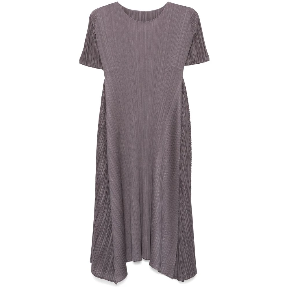 Issey Miyake Geplooide Gedrapeerde Jurk Gray Dames