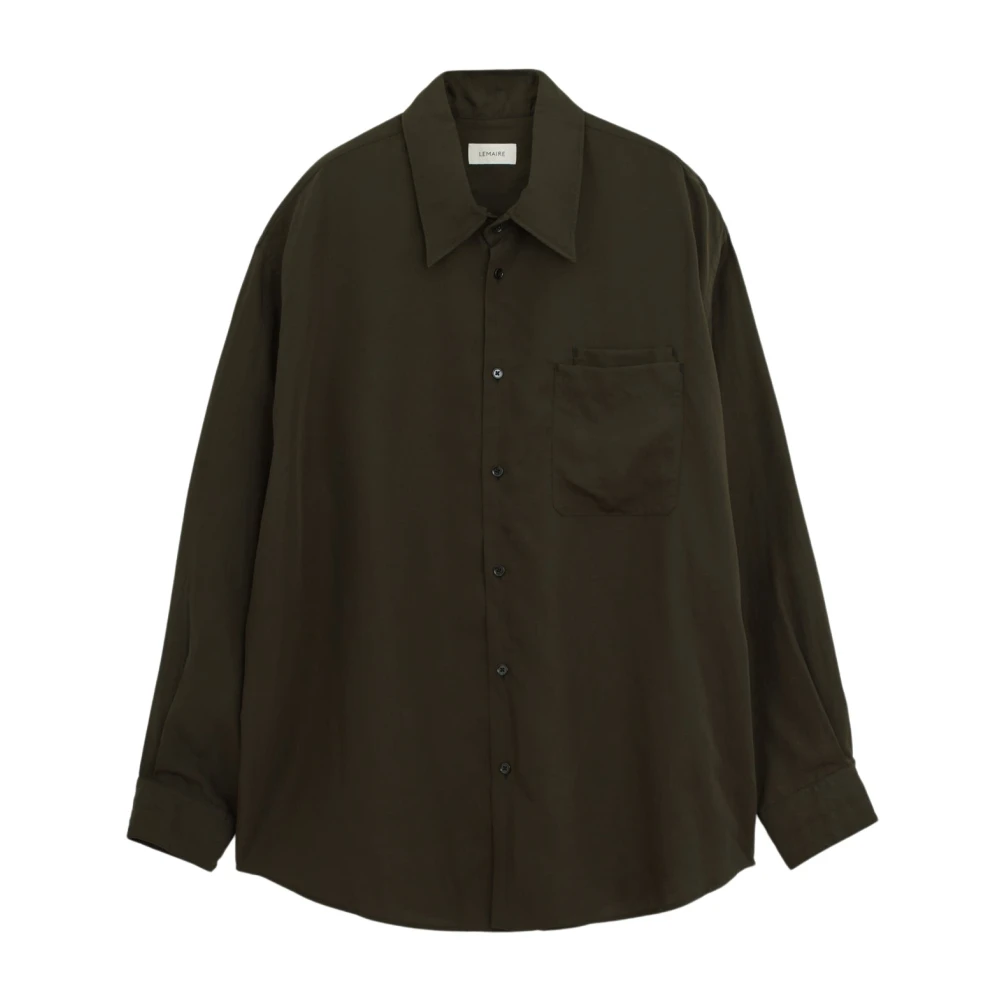 Lemaire Dubbele Zak Viscose Shirt Groen Green Heren