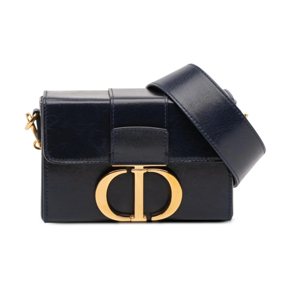 Dior Vintage Women's Blue Pre-Owned Boxy Leather Handbag