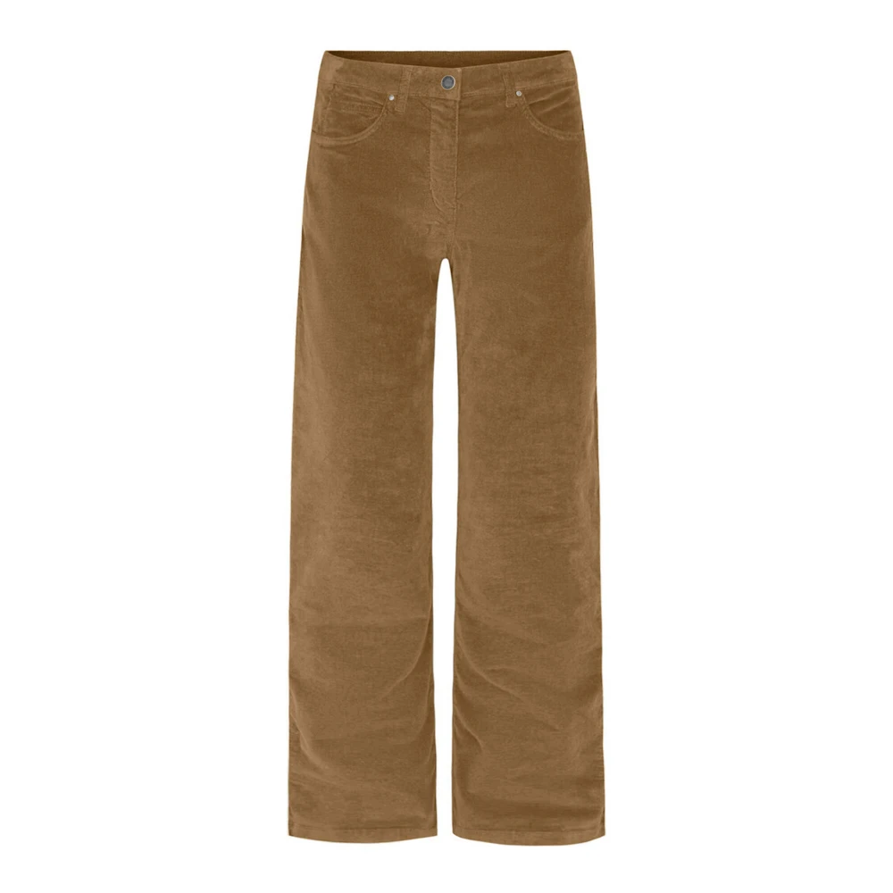 LauRie Wide Trousers Brown Dames