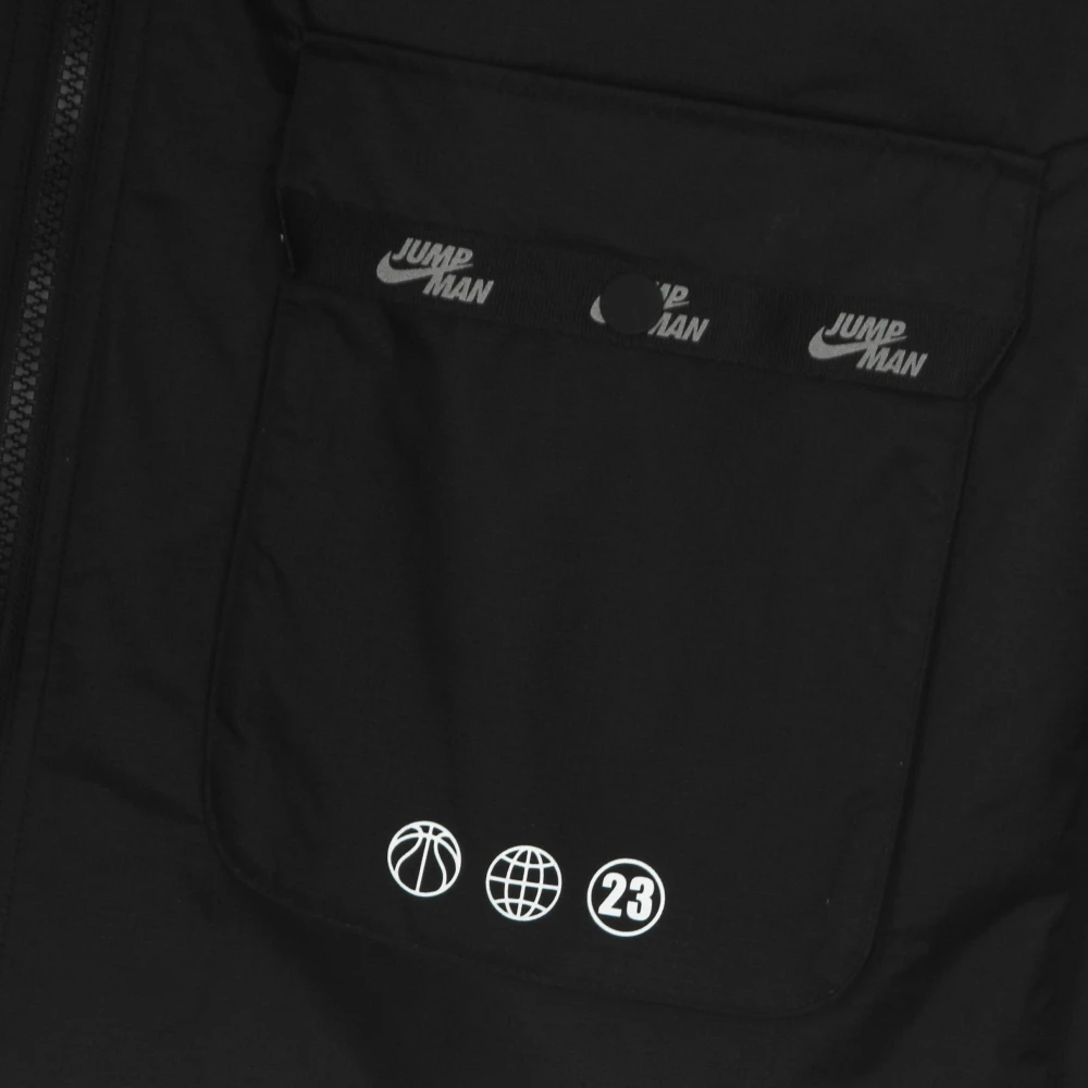 Jordan Zwarte Statement Jas met Ritssluiting Black Heren