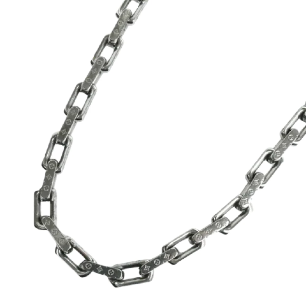 Louis Vuitton Vintage Pre-owned Metall halsband Gray, Herr