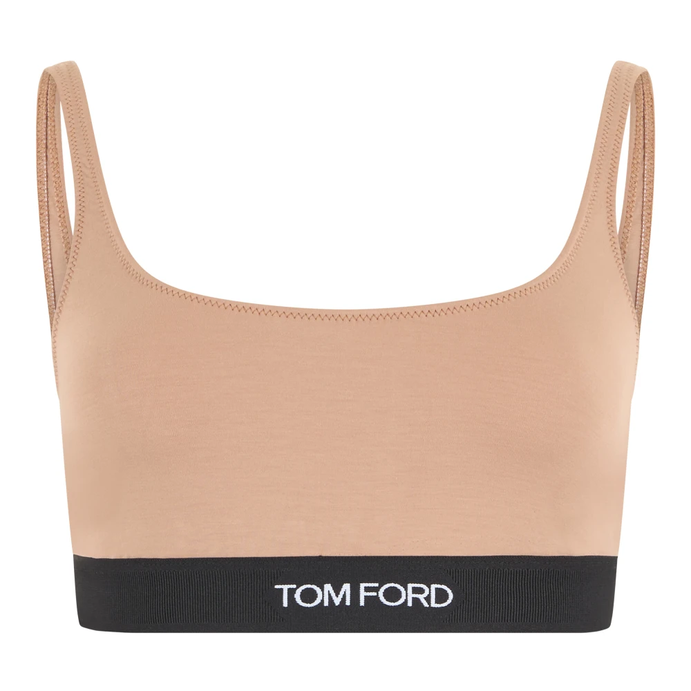 Tom Ford Women's Beige Sleeveless Tops, Xs, Bralette In Elastic Fabric