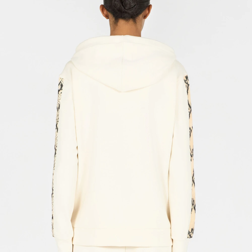 Roberto Cavalli Python Zip-Up Hoodie met Koord Beige Dames