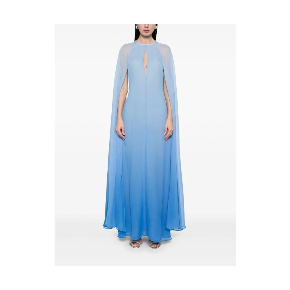 Tom Ford Lichtblauwe Cape Design Jurk Blue Dames