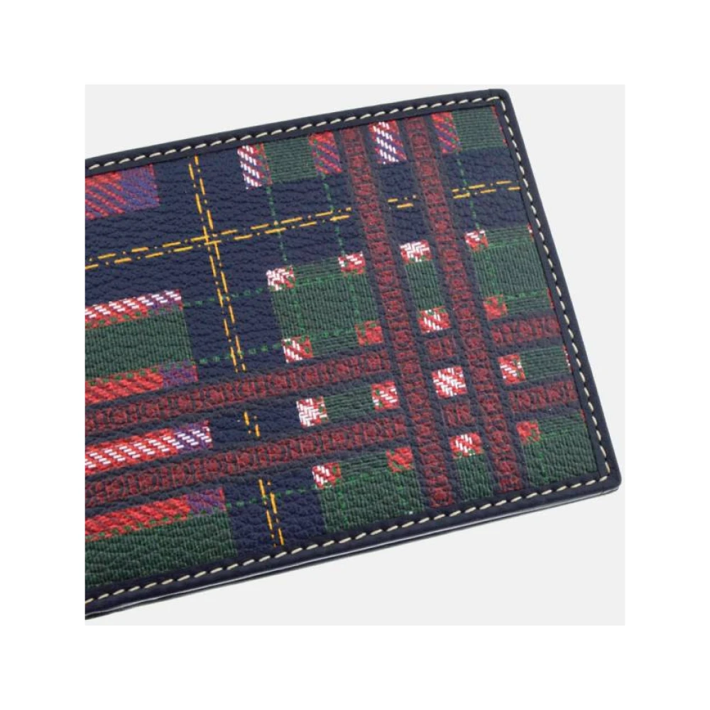 Carolina Herrera Baobab Tartan Leren Portemonnee Multicolor Heren