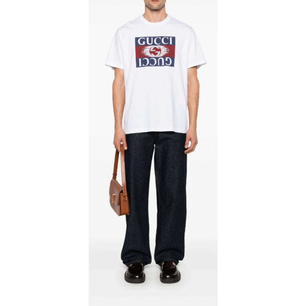 Gucci Interlocking-G Logo Katoenen T-shirt White Heren