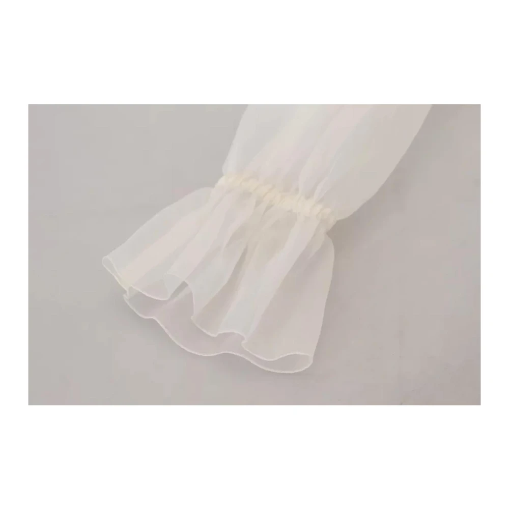 Dolce & Gabbana Blouse Top met Ascot Kraag White Dames