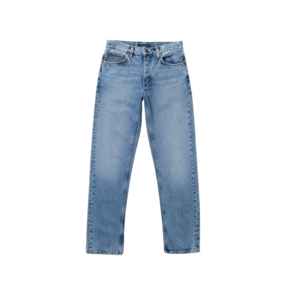 Nudie Jeans Vintage-Like Regular Fit Straight Leg Jeans - Male - Straight Fit Jeans - Blue - W34 L32 - Jeans