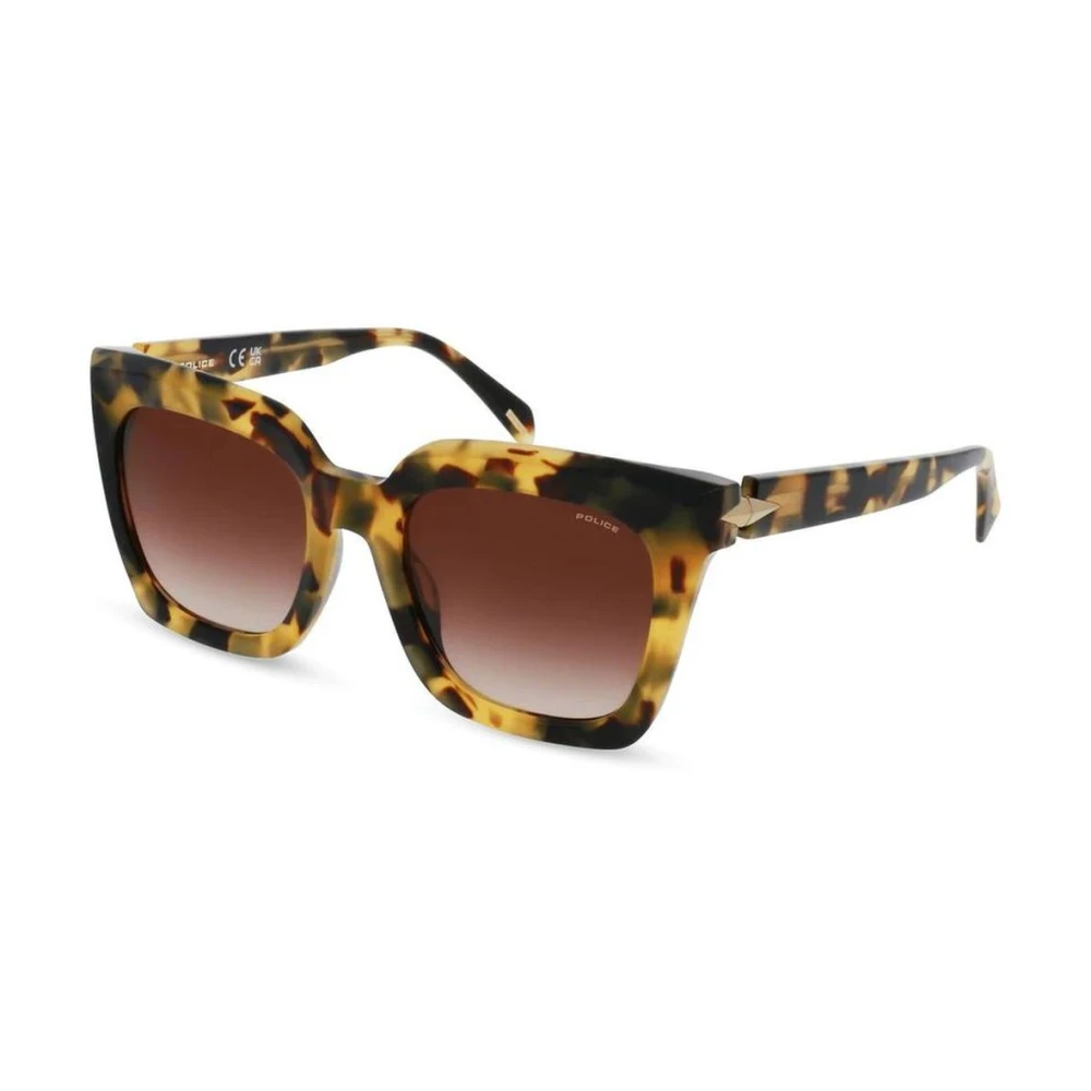 Police Women's Brown Spll99m Acetate Square Frame Sunglasses