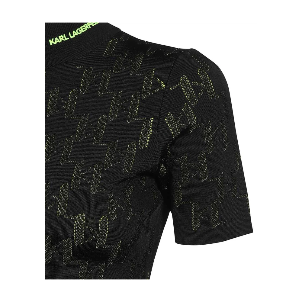 Karl Lagerfeld Logo Geborduurd Katoenen Top Black Dames