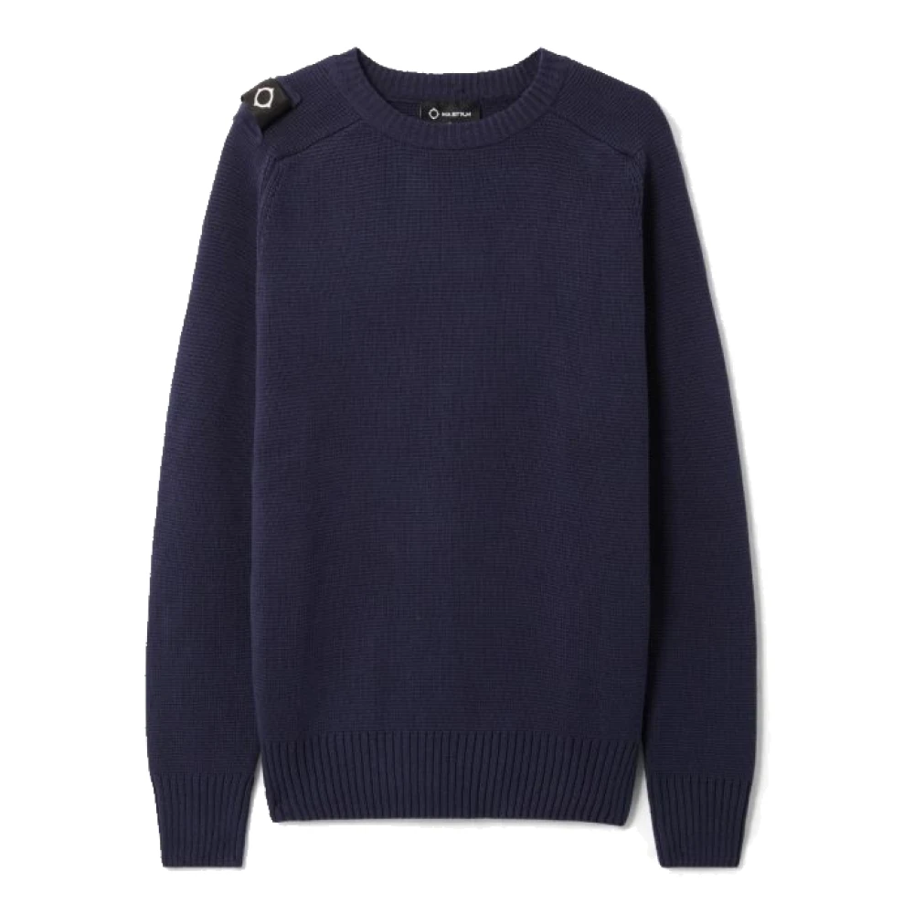 Ma.strum Milano Gebreide Ronde Hals in True Navy Blue Heren