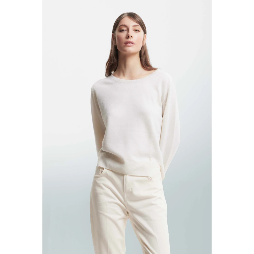Kocca Zachte Wol Zijde Lange Mouw Trui White Dames