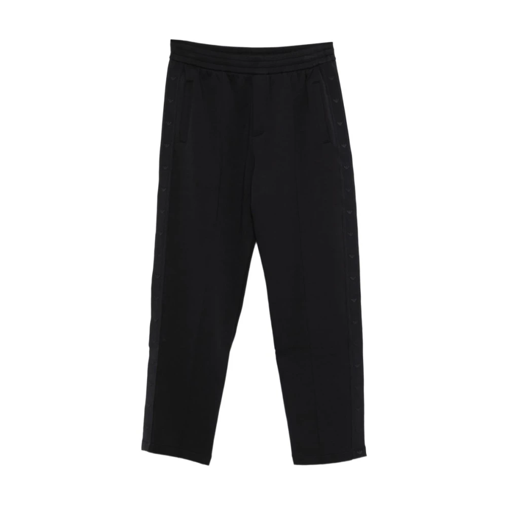 Emporio Armani Black Side Trim Trousers - Male - Wide Trousers - S - Trousers