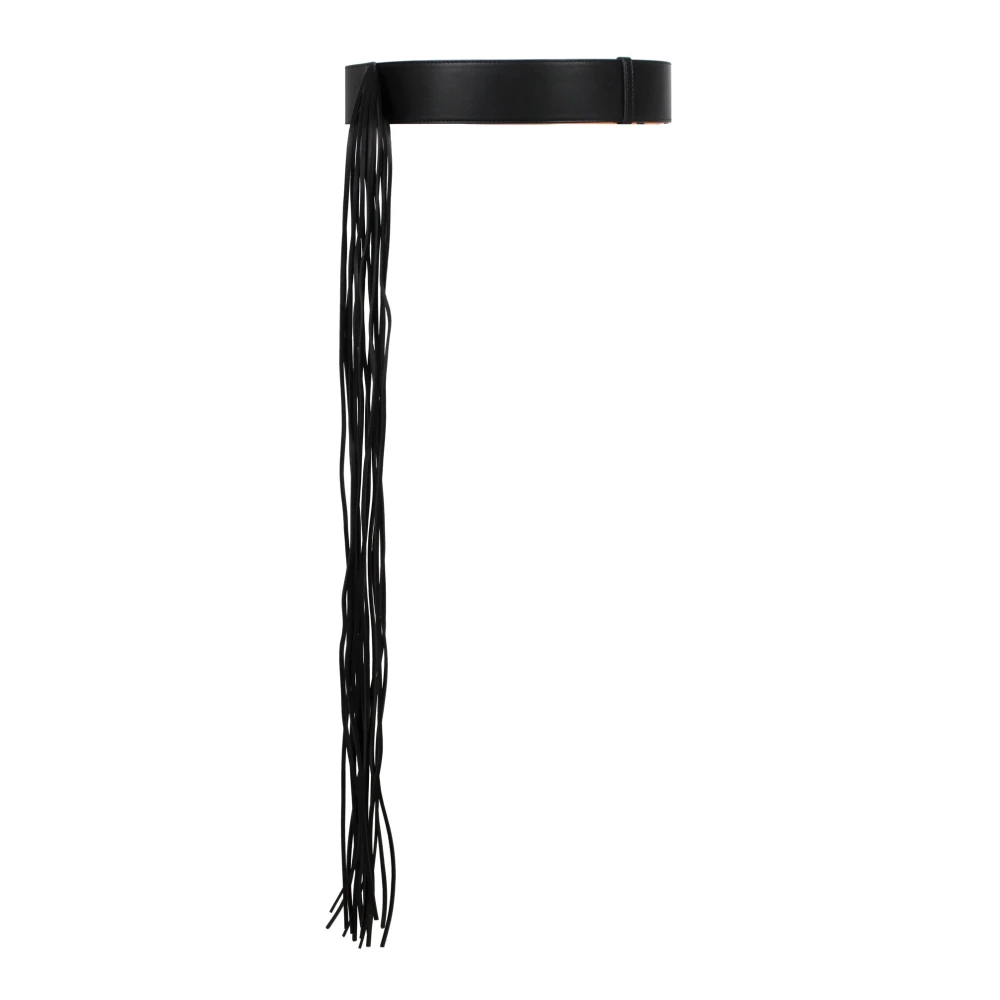 Liviana Conti Fringe Vegan Leren Riem Black Dames