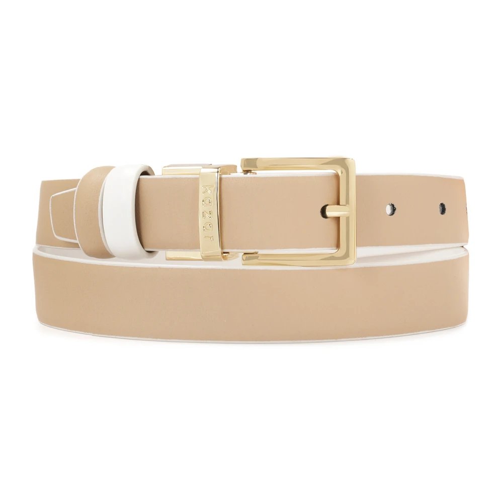 Kazar Monogram leren smalle riem White Dames