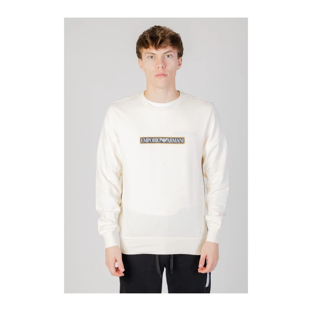 Emporio Armani Katoenmix Hoodie Herfst Winter Collectie Beige Heren