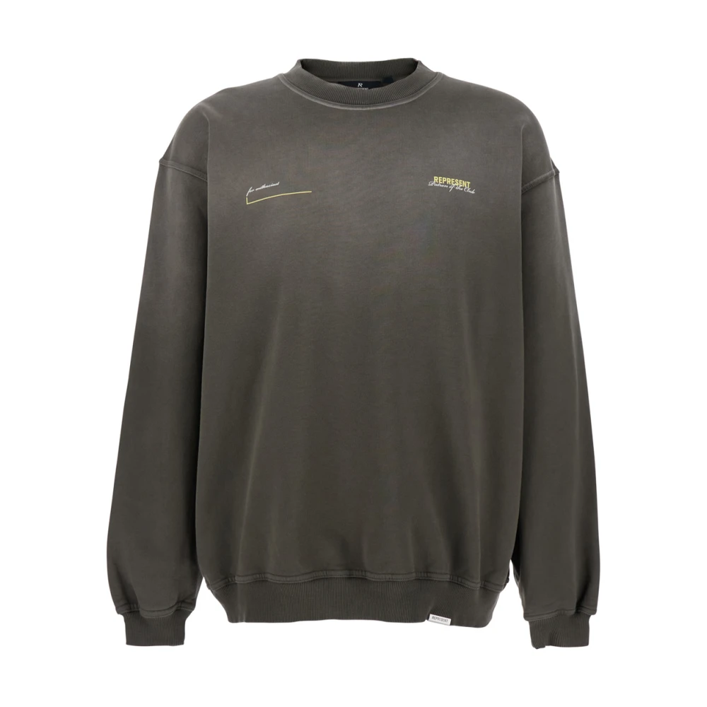 Represent Olijfgroene Sweater met Ronde Hals Green Heren