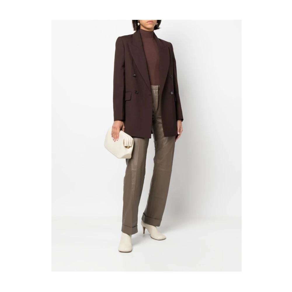 Federica Tosi Leather Trousers Brown Dames