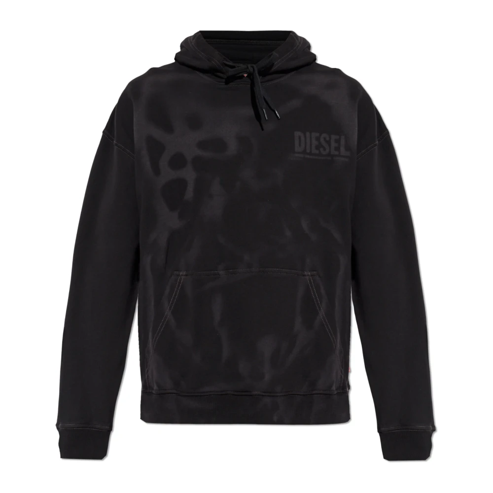 Diesel Herr Svart Sweatshirts & Hoodies Xs, Bomull, S-Boxt-Hood-V2 Hoodie