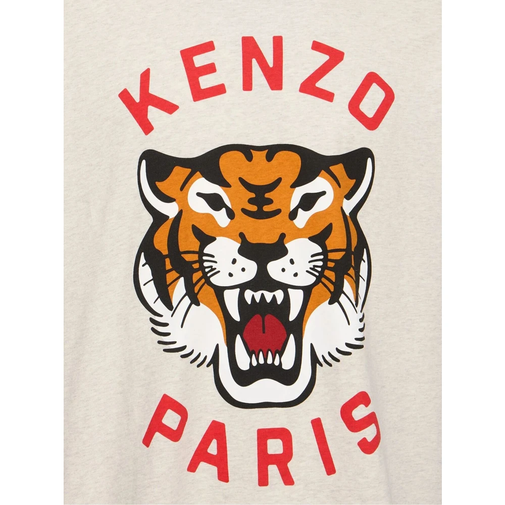 Kenzo Lucky Tiger Grijze T-shirt Gray Heren