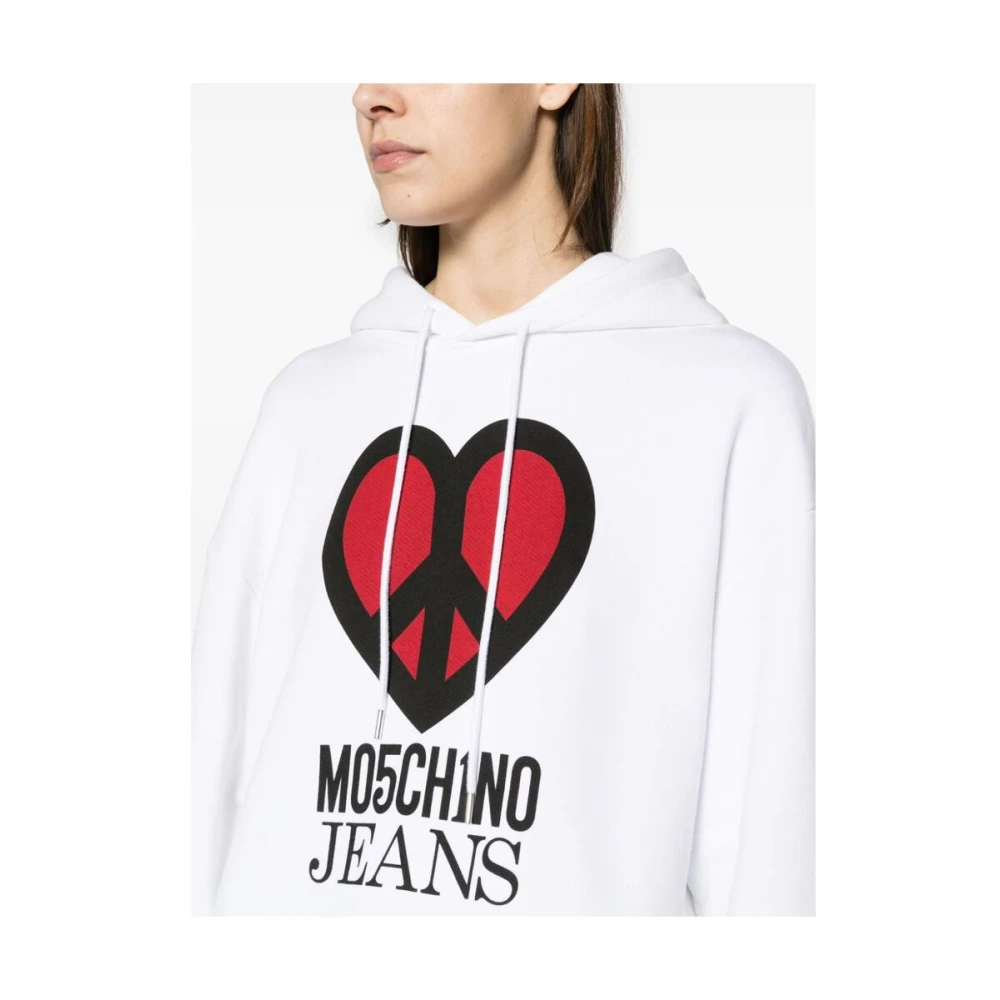 Moschino Sweatshirt met capuchon en grafische print White Dames