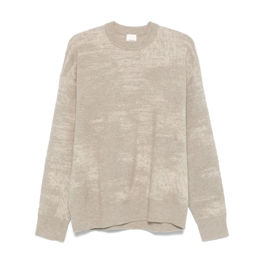 Calvin Klein Licht Beige Ronde Hals Sweater Beige Heren