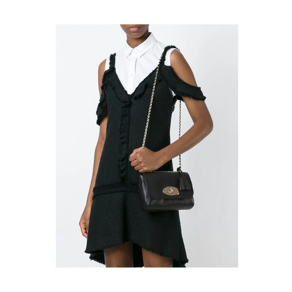 Mulberry Zwarte Leren Lily Schoudertas Black Dames