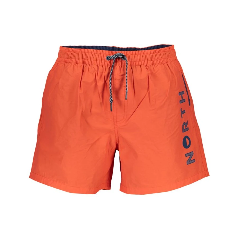 North Sails Men's Orange Beachwear,, Cotton Swim Boxer With Pockets Extra Large