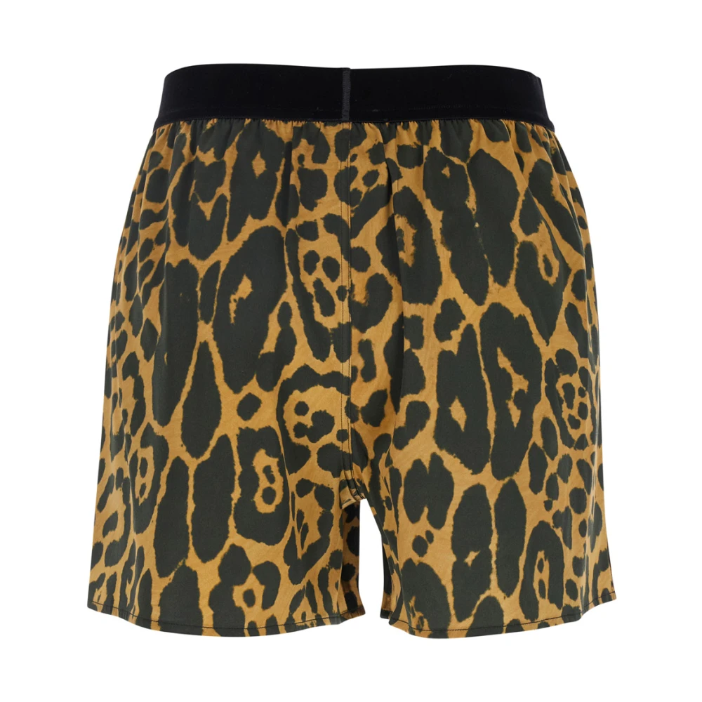 Tom Ford Luipaardprint Zijden Stretch Shorts Multicolor Dames